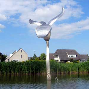 stainless steel tulip in water